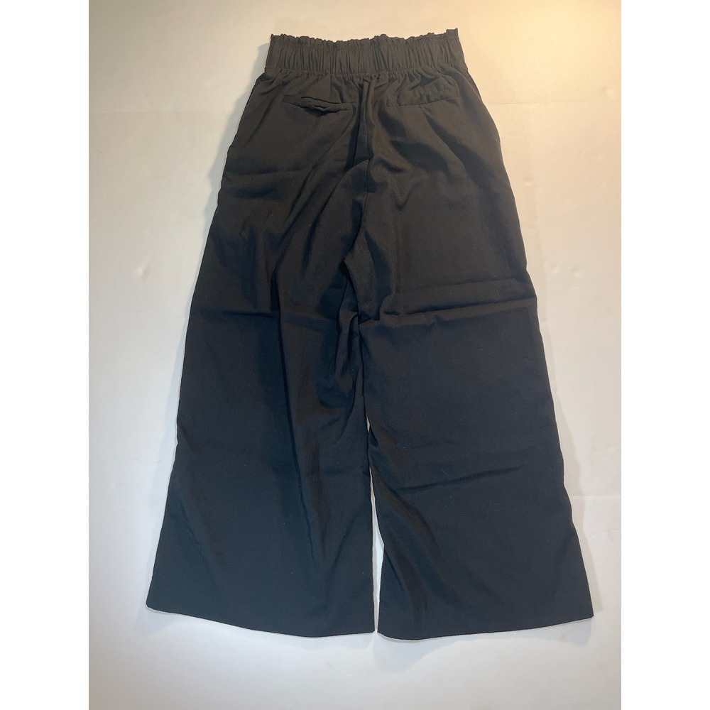 Wide Leg Smocked High Waist Culotte Pants S Minimalist Lagenlook Gaucho Academia